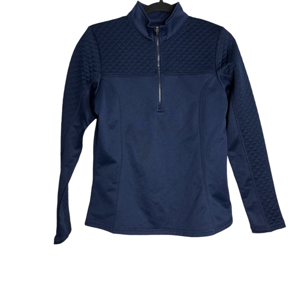 Callaway Navy Quilted Half-Zip Pullover Top